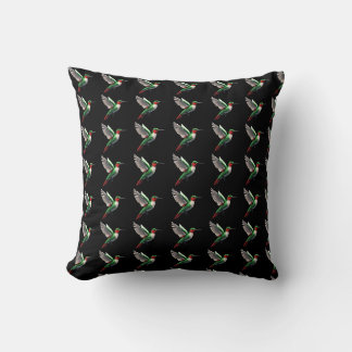Pixels Green Hummingbird Kissen
