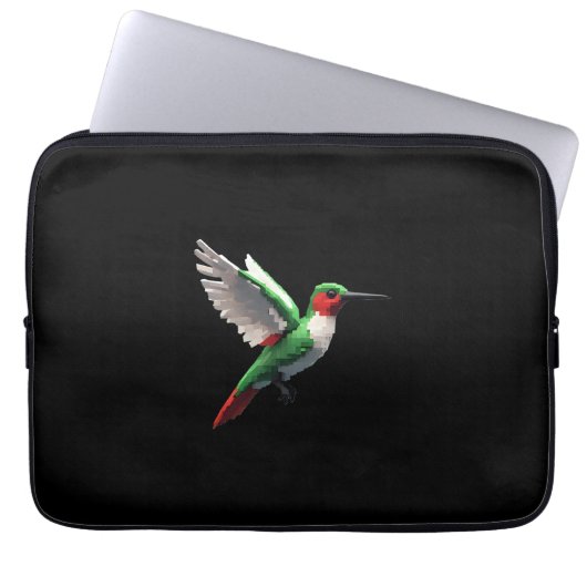 Pixels Green Hummingbird Laptopschutzhülle (Vorderseite)