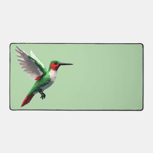 Pixels Green Hummingbird Schreibtischunterlage (Vorderseite)