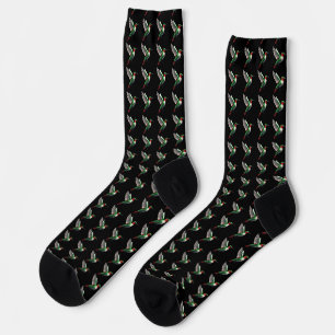 Pixels Green Hummingbird Socken