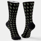 Pixels Green Hummingbird Socken (Gewinkelt)