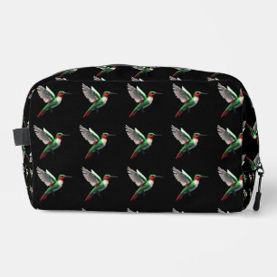 Pixels Green Hummingbird Waschbeutel