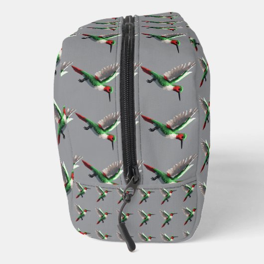 Pixels Green Hummingbird Waschbeutel (Rechts)