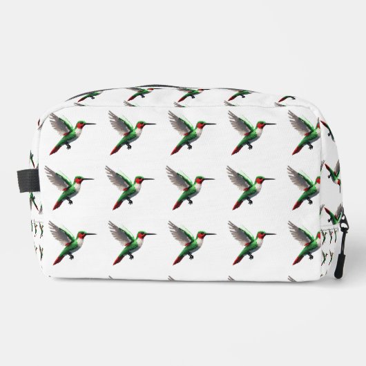 Pixels Green Hummingbirds Waschbeutel (Vorderseite)