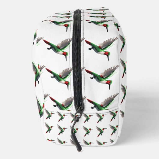 Pixels Green Hummingbirds Waschbeutel (Rechts)
