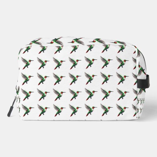 Pixels Green Hummingbirds Waschbeutel (Rückseite)