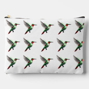 Pixels Green Hummingbirds Zubehörtasche