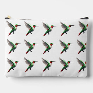 Pixels Green Hummingbirds Zubehörtasche