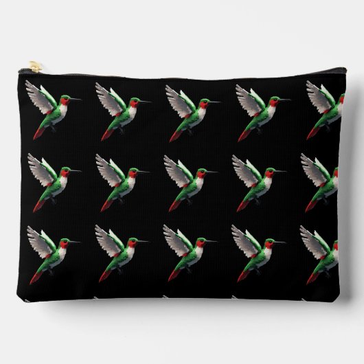 Pixels Green Hummingbirds Zubehörtasche (Vorderseite)