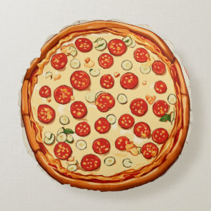 Pixel's Pizza-Pop Rundes Kissen