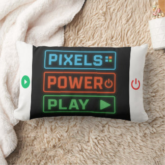 Pixels Power Play Gamer-Kissen – Retro-Pixel-Art F Lendenkissen