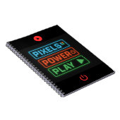 Pixels Power Play Gamer Notizbuch – Level Up! Notizblock (Rechte Seite)