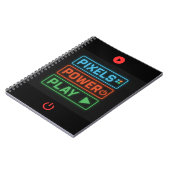 Pixels Power Play Gamer Notizbuch – Level Up! Notizblock (Linke Seite)