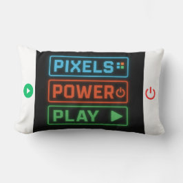 Pixels Power Play Gamer Pillow – Retro Pixel Art F Lendenkissen