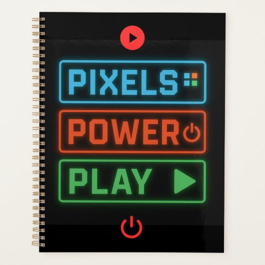 Pixels Power Play Gamer Planner – Game On! Planer (Vorderseite)