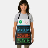 Pixels Power Play Gamer-Schürze – Lustiger Gaming- Schürze (Insitu)