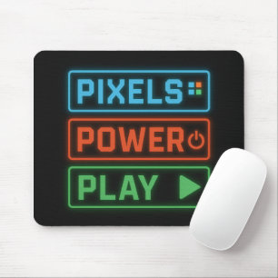 Pixels Power Play – Retro-Gamer-Mauspad-Design Mousepad