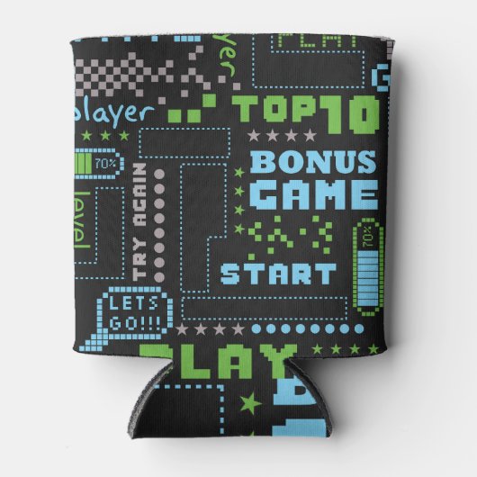 Pixelspielart: abstraktes, nahtloses Muster Dosenkühler (Vorderseite)