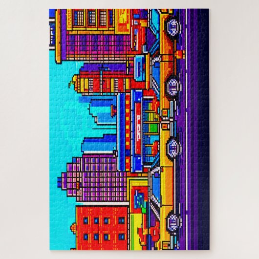 Pixelstadt Puzzle (Vertikal)