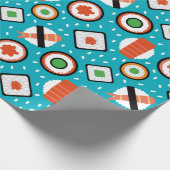 Pixelsushi-Cartoonmuster des niedlichen Spaßes Geschenkpapier (Ecke)