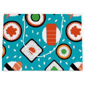 Pixelsushi-Cartoonmuster des niedlichen Spaßes Große Geschenktüte (Vorderseite)