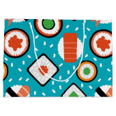 Pixelsushi-Cartoonmuster des niedlichen Spaßes Große Geschenktüte (Rückseite)