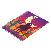 Pixelweastern-Cowboy auf Pferd und Landschaft Notizblock (Linke Seite)