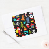 PixelweiWeihnachtsWeihnachtsWeihnachtsWeihnachtsWe Quadratischer Aufkleber (Umschlag)