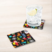 PixelweiWeihnachtsWeihnachtsWeihnachtsWeihnachtsWe Rechteckiger Pappuntersetzer (Vor Ort)