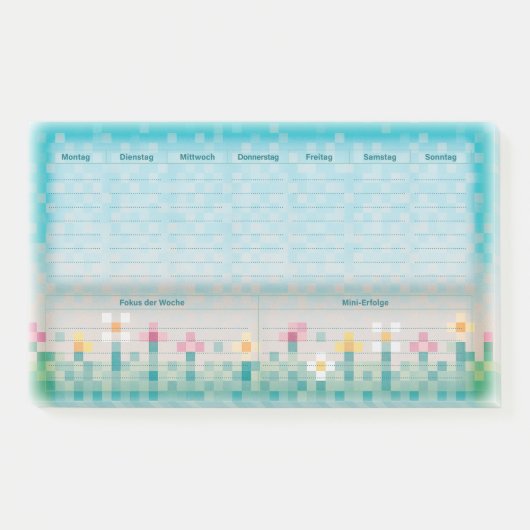 Pixelwiese Wochenplaner Post-it Klebezettel (Vorderseite)