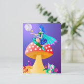 Pixie auf Pilz-Postkarte Postkarte (Stehend Vorderseite)