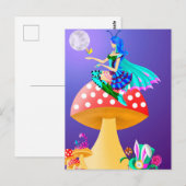 Pixie auf Pilz-Postkarte Postkarte (Vorne/Hinten)