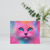 „Pixie“ Blaue Augen” Postkarte (Stehend Vorderseite)