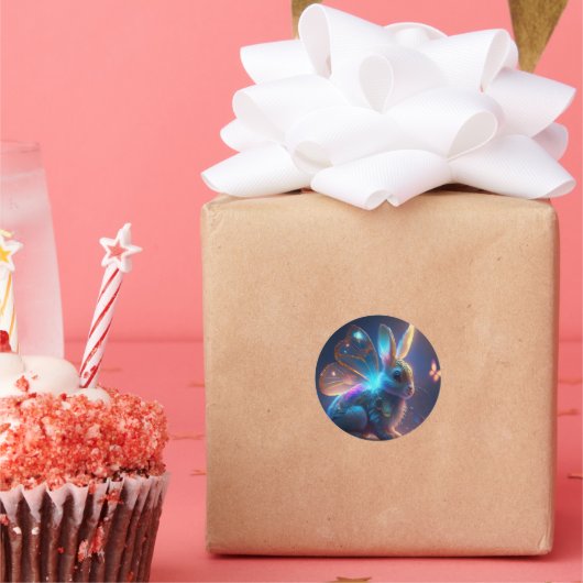 Pixie Bunny Runder Aufkleber (Party)