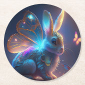 Pixie Bunny Runder Pappuntersetzer (Vorderseite)