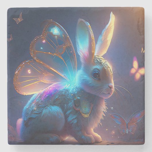 Pixie Bunny Steinuntersetzer (Vorderseite)