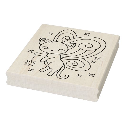 Pixie Cat - Fairy Wings Kitoring Page Gummistempel (Stempel)