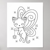 Pixie Cat - Fairy Wings Kitoring Page Poster (Vorne)