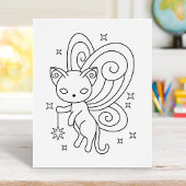 Pixie Cat - Fairy Wings Kitoring Page Poster