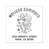 Pixie Cat Fairy Wings Kitten Arch Address Permastempel (Design)