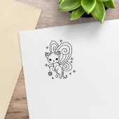 Pixie Cat Fairy Wings Kitty 1x1 Gummistempel