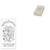 Pixie Cat - Fairy Wings Kitty Address Gummistempel (Stempel)