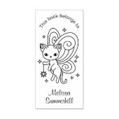 Pixie Cat - Fairy Wings Kitty Buchzeichen Gummistempel (Prägung)
