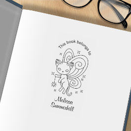 Pixie Cat - Fairy Wings Kitty Buchzeichen Gummistempel