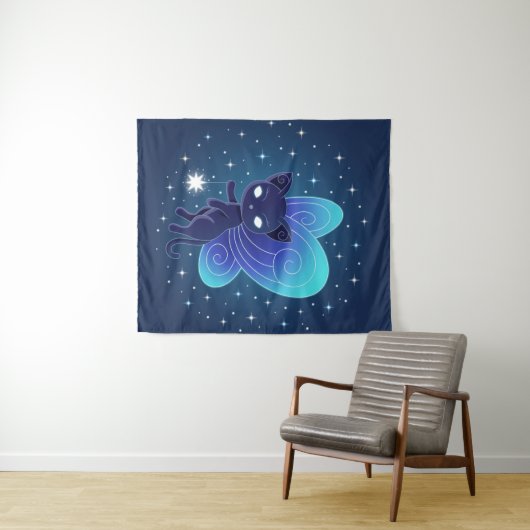 Pixie Cat - Fairy Wings Kitty EP Wandteppich (Beispiel (Horizontal))