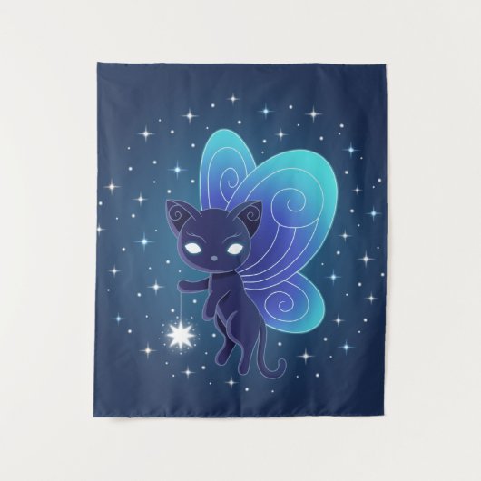 Pixie Cat - Fairy Wings Kitty EP Wandteppich (Vorderseite)
