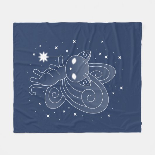 Pixie Cat - Fairy Wings Kitty on Blue Fleecedecke (Vorderseite (Horizontal))