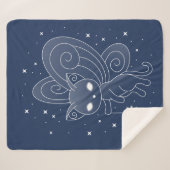 Pixie Cat - Fairy Wings Kitty on Blue Sherpadecke (Vorderseite (Horizontal))