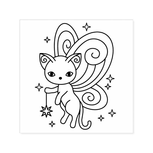 Pixie Cat Fairy Wings Kitty Permastempel (Design)