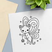Pixie Cat Fairy Wings Kitty Permastempel